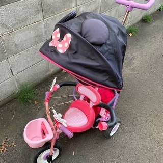 ディズニー　ミニーマウス　ドット柄　三輪車
