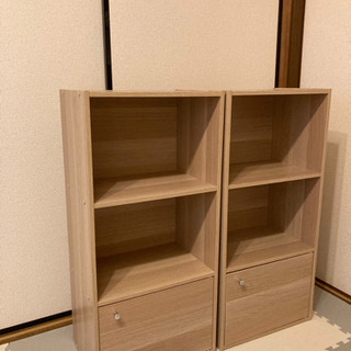 木製3段ボックス2つの画像