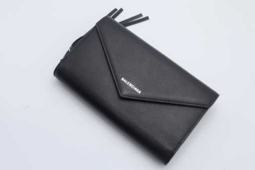 《BALENCIAGA/長財布》ブラック Sランク 未使用品 極美 ロゴ 箱 袋