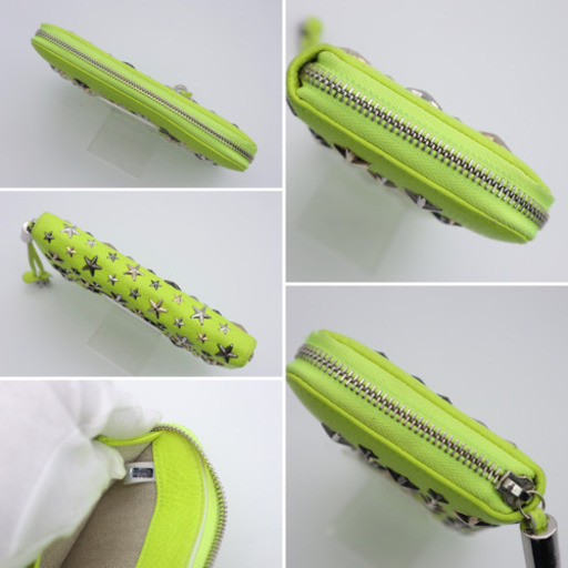 《JIMMY CHOO/スタースタッズ ラウンドファスナー》Aランク 箱 袋 黄