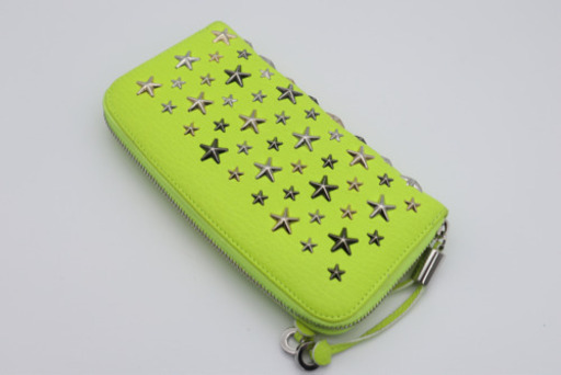 《JIMMY CHOO/スタースタッズ ラウンドファスナー》Aランク 箱 袋 黄