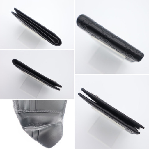 《GUCCI グッチシマ/二つ折り財布》Aランク 極美品 ブラック 箱 袋