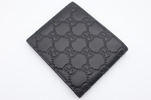 《GUCCI グッチシマ/二つ折り財布》Aランク 極美品 ブラック 箱 袋