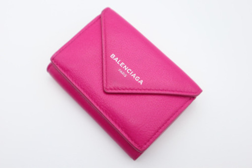 《BALENCIAGA/ペーパーミニウォレット》ABランク ピンク コンパクト