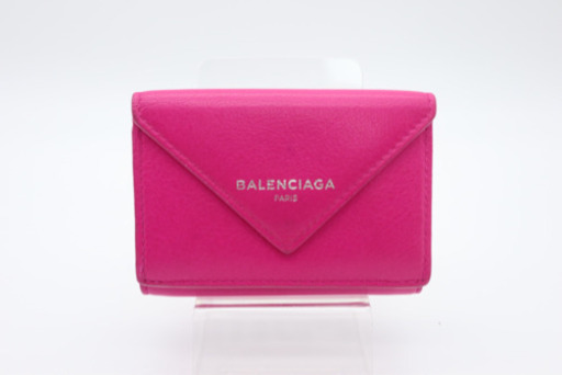《BALENCIAGA/ペーパーミニウォレット》ABランク ピンク コンパクト