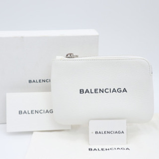 《BALENCIAGA/コインケース》ホワイト Sランク 未使用品 袋 箱 冊子