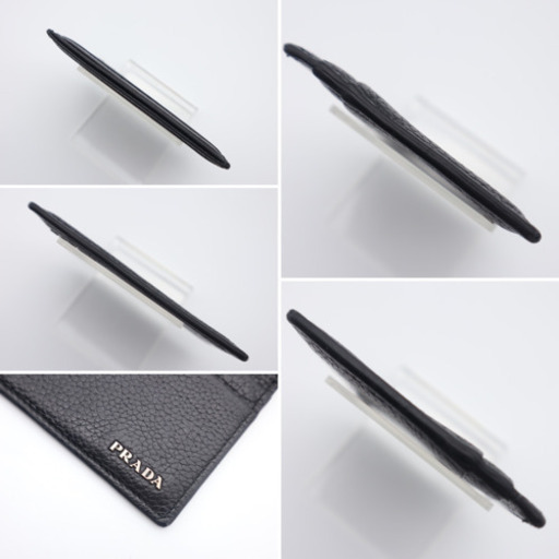 《PRADA/ロゴプレート カードケース》ABランク ブラック 美品 コンパクト