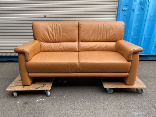 himolla ヒモラ ソファ 2.5ソファ ベルク 本革 IDC大塚家具取扱商品 ライトブラウン 中古品