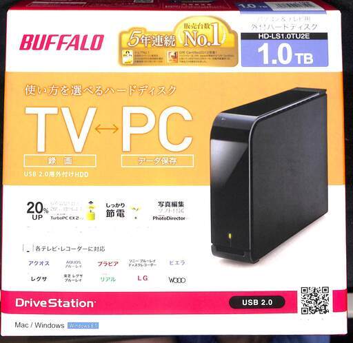 BUFFALO 外付けHDD １TB HD-LS1.0TU2E