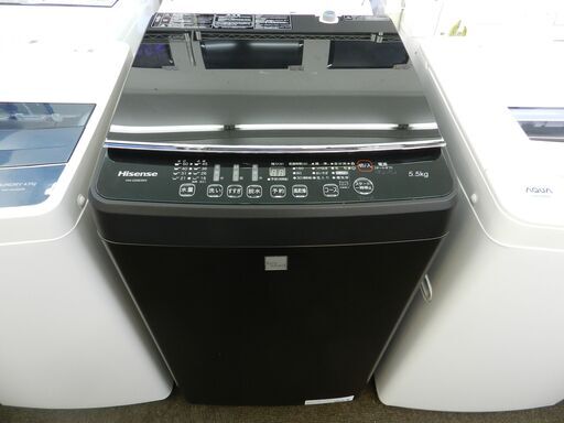 【配送・設置無料】セット割引有り★美品・2018年製★ハイセンス [ 5.5kg 全自動洗濯機 ] HW-G55E5KK ブラック