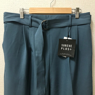 62. 新品タグ付き　プラスサイズ　ベルト付き　ズボン　ボトムス　パンツ　の画像