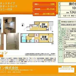 😊人気のメゾネットタイプ🌸旗の台駅　徒歩7分　1DK　124,0...