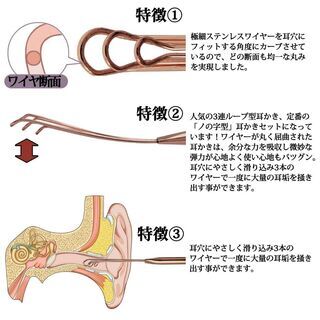新品★ 耳かき 耳掃除 セット 厳選3種類　お子様 抗菌ステンレス　収納ケース付の画像