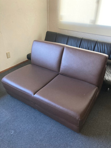 ソファー　ベッド　茶　中古