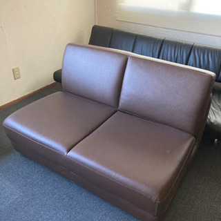 ソファー　ベッド　茶　中古