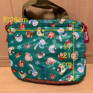 【値下げ】ダッフィー　スーベニア　ランチバック　クリスマス柄