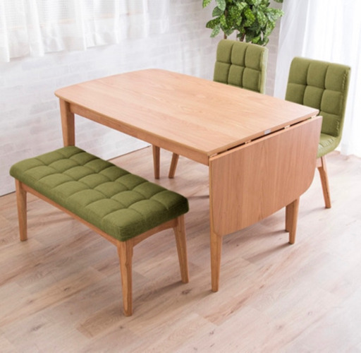 ニトリ　伸長式ダイニングテーブル＋回転イス＋ベンチセット