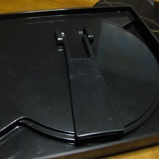 昭和レトロ・合わせ鏡 蝶々 手鏡 黒色 スタンド付 の画像