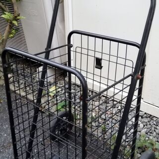 ◆キャリー カート ブラック メッシュ◇ 金属製 折り畳み 買い...