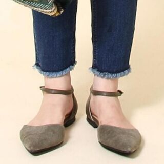 値下げ　コーエン　coen　フラットシューズ　カーキ　引取限定