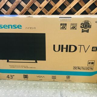 4 未開封 Hisenseハイセンス 43V型 4K液晶テレビ 43E6800  NEOエンジン搭載 Works with Alexa対応