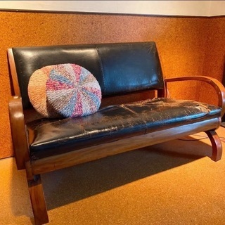 バリ家具　レザーソファーの画像