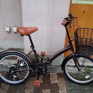 20吋 折り畳み自転車 外装6段/ブラウン