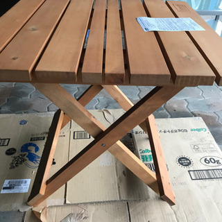 未使用　コールマン　天然木　モミの木　ガーデンウッド　フォルダブル　テーブルの画像