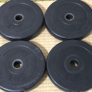 ◇ファイティングロード ダンベル 2セット プレート2.5㎏×4枚 1.25㎏×4枚 ダンベルシャフト×2 計25㎏の画像