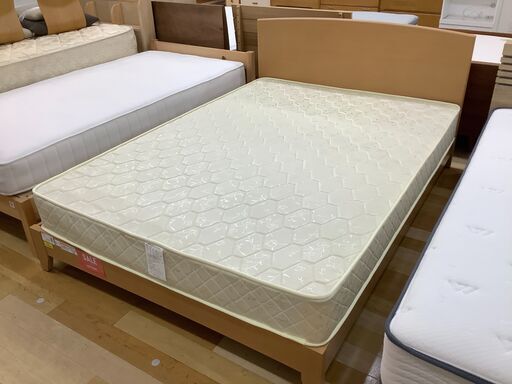 ダブルベッド　サンコウ　ナチュラル【トレファク岸和田】