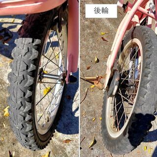 自転車 16インチ 中古 ピンク 女の子 子供 幼児 補助輪つき【値下げしました】の画像