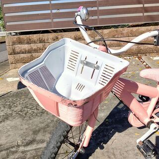 自転車 16インチ 中古 ピンク 女の子 子供 幼児 補助輪つき【値下げしました】の画像
