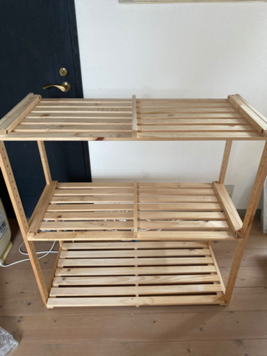ウッド三段ラック　収納