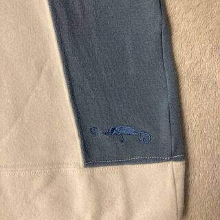 UNITED ARROWS購入品　7分袖トップス・ネイビー×水色×ホワイト切りかえの画像