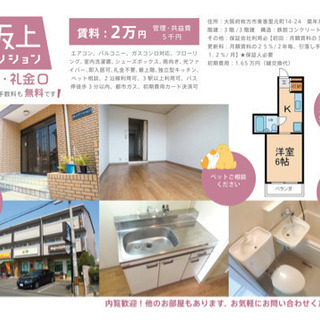 香里園⭐️敷金礼金・仲介手数料0️⃣円⭐️枚方 賃貸 ワンルーム...