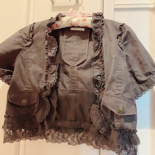 axes femme リボンレースのボレロ