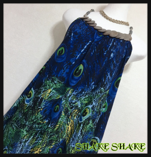 ご購入者様決定꒰SHAKE SHAKE꒱ウッドビーズ 肩出しチュニック ミニワンピLサイズOK