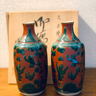 美しいお品物◇九谷木米　アンティーク　骨董品　レトロ　インテリア　徳利　陶器の画像