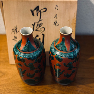 美しいお品物◇九谷木米　アンティーク　骨董品　レトロ　インテリア　徳利　陶器の画像