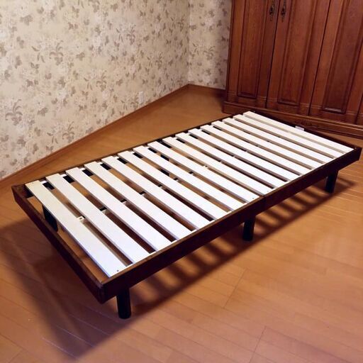 すのこベッド シングルベッド 天然木 高さ調節可能
