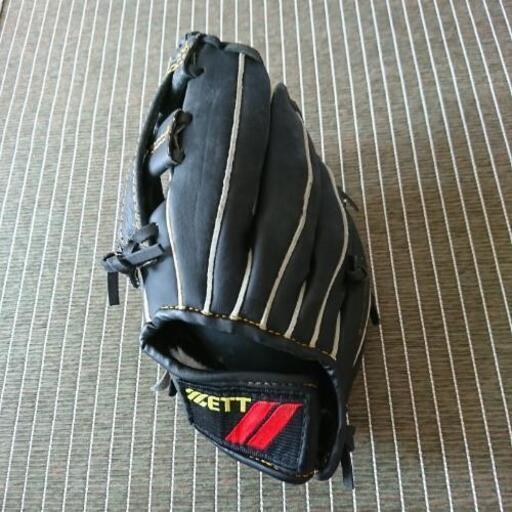★お値下げです！1400円★ ⚾ZETT ジュニア グローブ⚾ PRO MODEL 9 1/2 インチ ★ブラック★ ●利き手 左手用● 美品