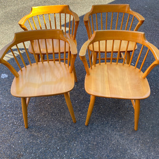 （10/16終了）飛騨家具 ダイニング5点セット キツツキマーク 12,000円