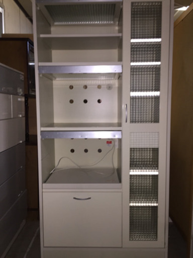 JF01128 ガラス引戸 食器棚 レジンボード