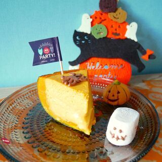 世にも可愛いかぼちゃスフレチーズを作ろう🎃　おうちでハロウィンパーティーしよう❗️の画像