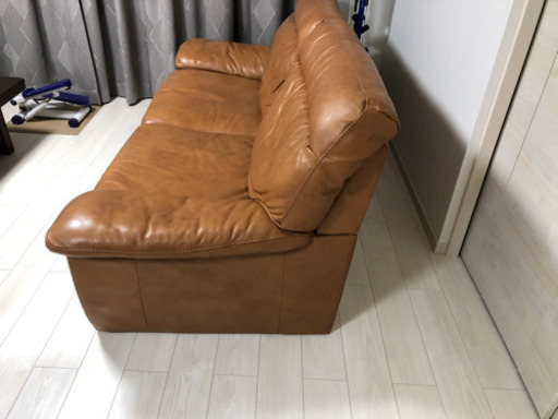 本革3人掛け(茶色)  美品