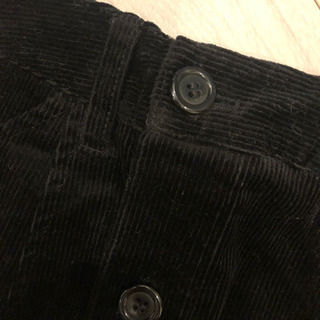 台形スカート コーデュロイスカート ブラック 膝丈 スカートの画像