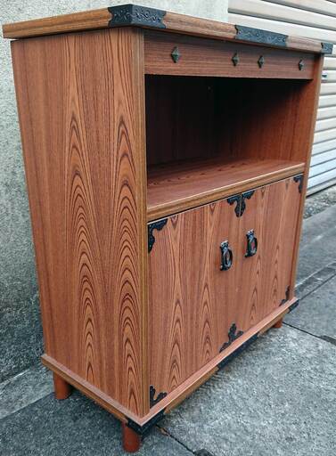 ◆ 民芸調 棚 ◇ 和 タンス 水屋 箪笥 飾り棚 書棚 ◇ 江戸時代 風 花道 茶道 具 収納 キャビネット ◆