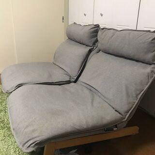 無印良品(MUJI)　ハイバックリクライニングソファー２シーター