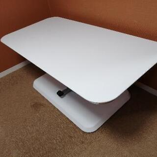 昇降ダンパー付きテーブル 白②の画像