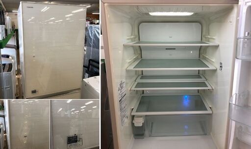 美品【 TOSHIBA 】東芝 426L 5ドア 冷凍冷蔵庫 優美なクリアガラスドアモデル タッチドアオープン まんなか野菜室  GR